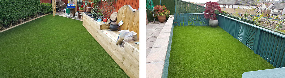 artificial grass on decking